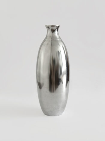Polished aluminum tall vase
