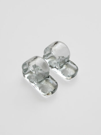 Pair glass napkin holders