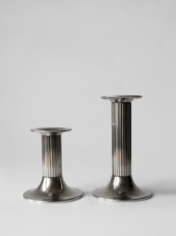 Art Deco Silver Plated Candle Holders Set