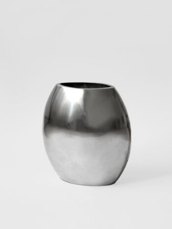 Polished Aluminum Flat Vase