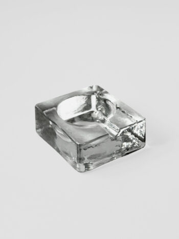Brutalist Massive Glass Ashtray Bowl