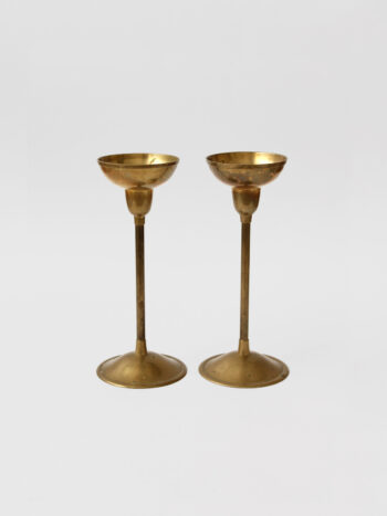 Pair Of Brass Tall Candle Holders