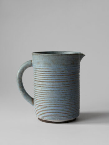 Turquoise Ribbed Mid-Century Jug