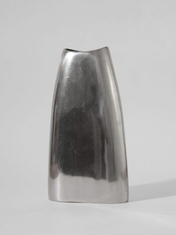 Polished Aluminum Flat Vase