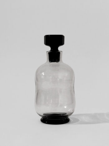 Smoky Black Mid-Century Glass Decanter