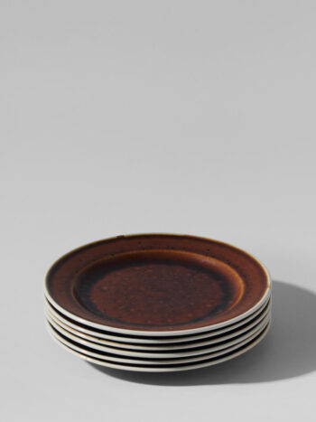Stig Lindberg “COQ” Rustic Dinner Plates Set 19,5cm, For Gustavsberg Sweden, 1966
