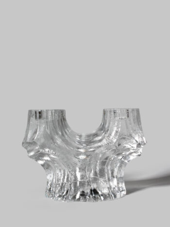Christer Sjögren Brutalist Crystal Candle Holder, 1960s, Signed