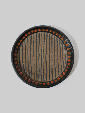 Mari Simmulson Geometric Large Ceramic Bowl, Sweden, 1960s