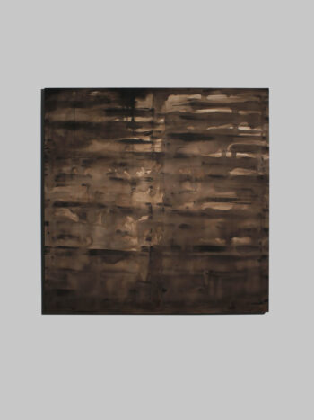 Horizontal Organic Lines In Brown By Karina Savonenko, 100x100cm
